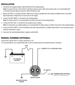 Projecta VSR200 Installation notes